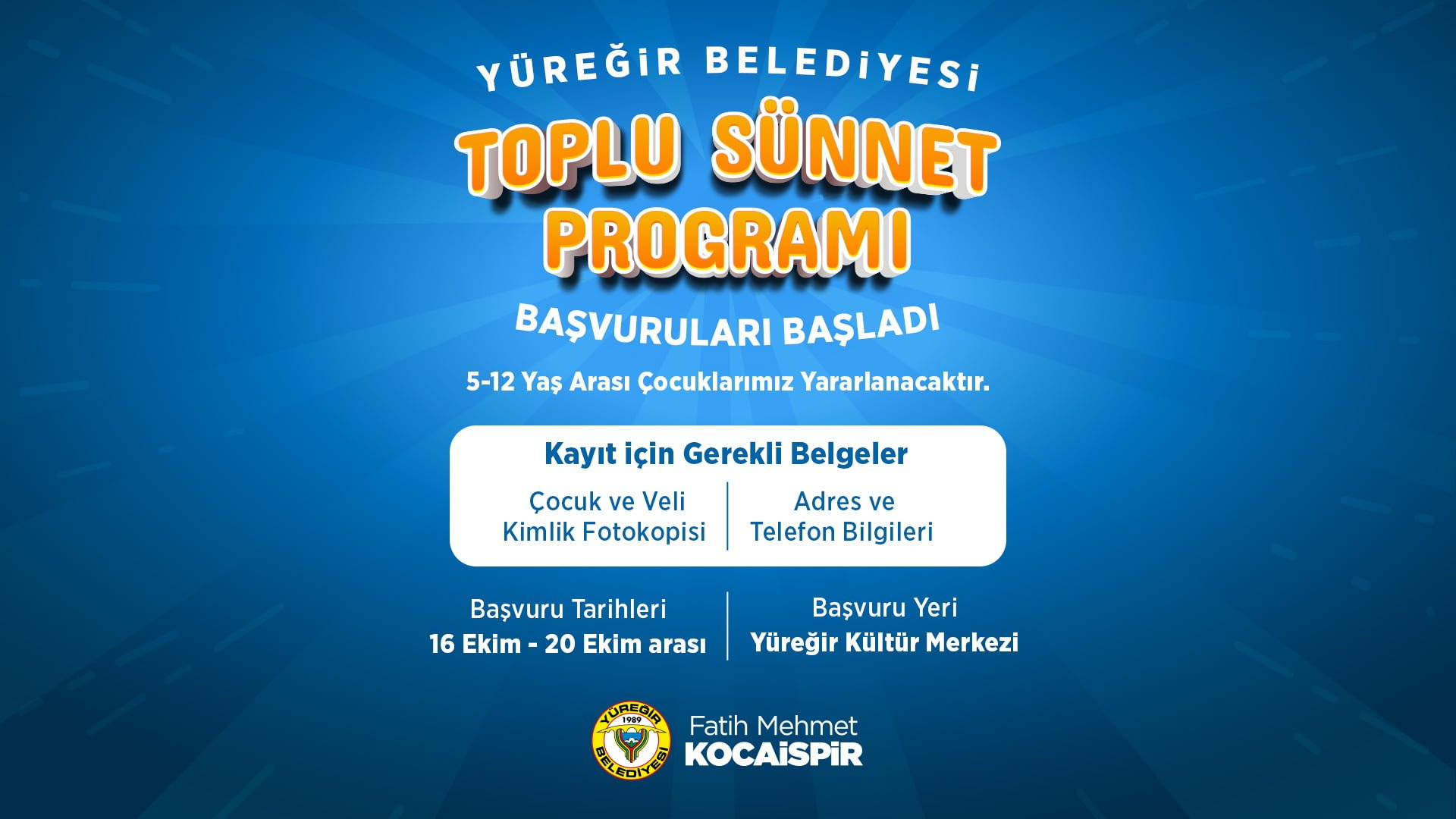 YÜREĞİR BELEDİYESİ TOPLU SÜNNET PROGRAMI KAYITLARI BAŞLADI